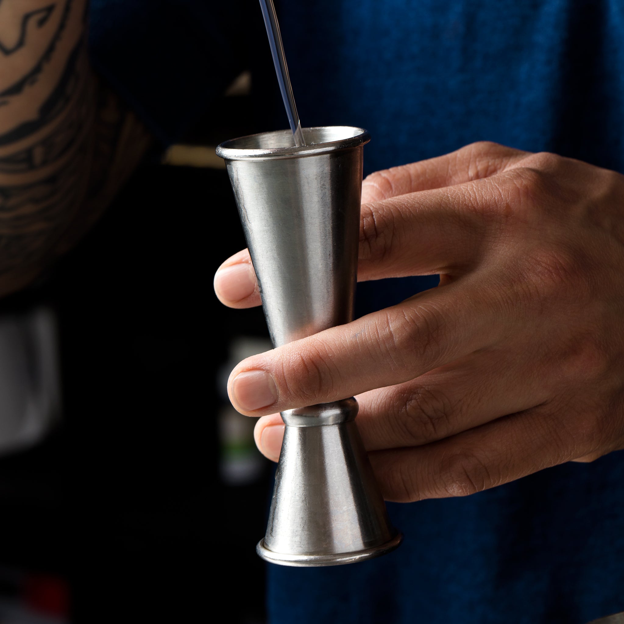 Premium Japanese Style Stainless Steel Jigger - 25ml & 50ml Dual Measuring Cup for Cocktails, Bartending & Mixology - Perfect for Home Bars & Professional Use