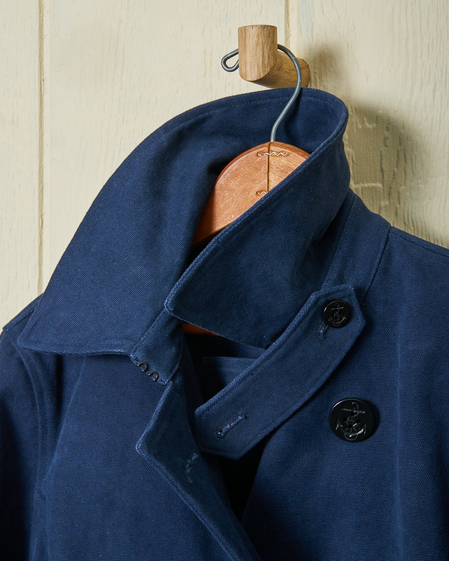 Navy Blue Women's Cropped Peacoat Jacket - Stylish Winter Outerwear for Casual & Office Wear