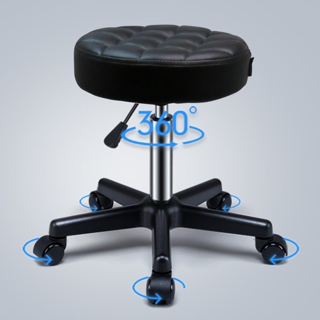 Greenlife Super Comfort Hydraulic Adjustable Height Rolling Stool RS321/2 - Ergonomic Rolling Chair for Salon, Tattoo, Massage & Office Use