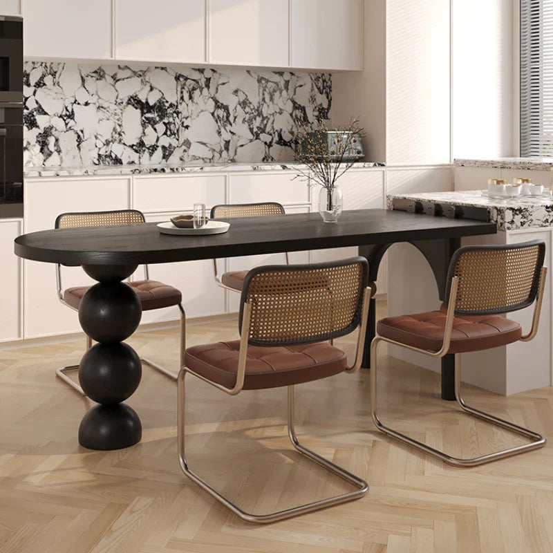 Semicircle Wooden Island Dining Table - Solid Wood Kitchen Counter Table for Small Spaces - Perfect for Breakfast Nook, Apartment Dining & Kitchen Island Extension