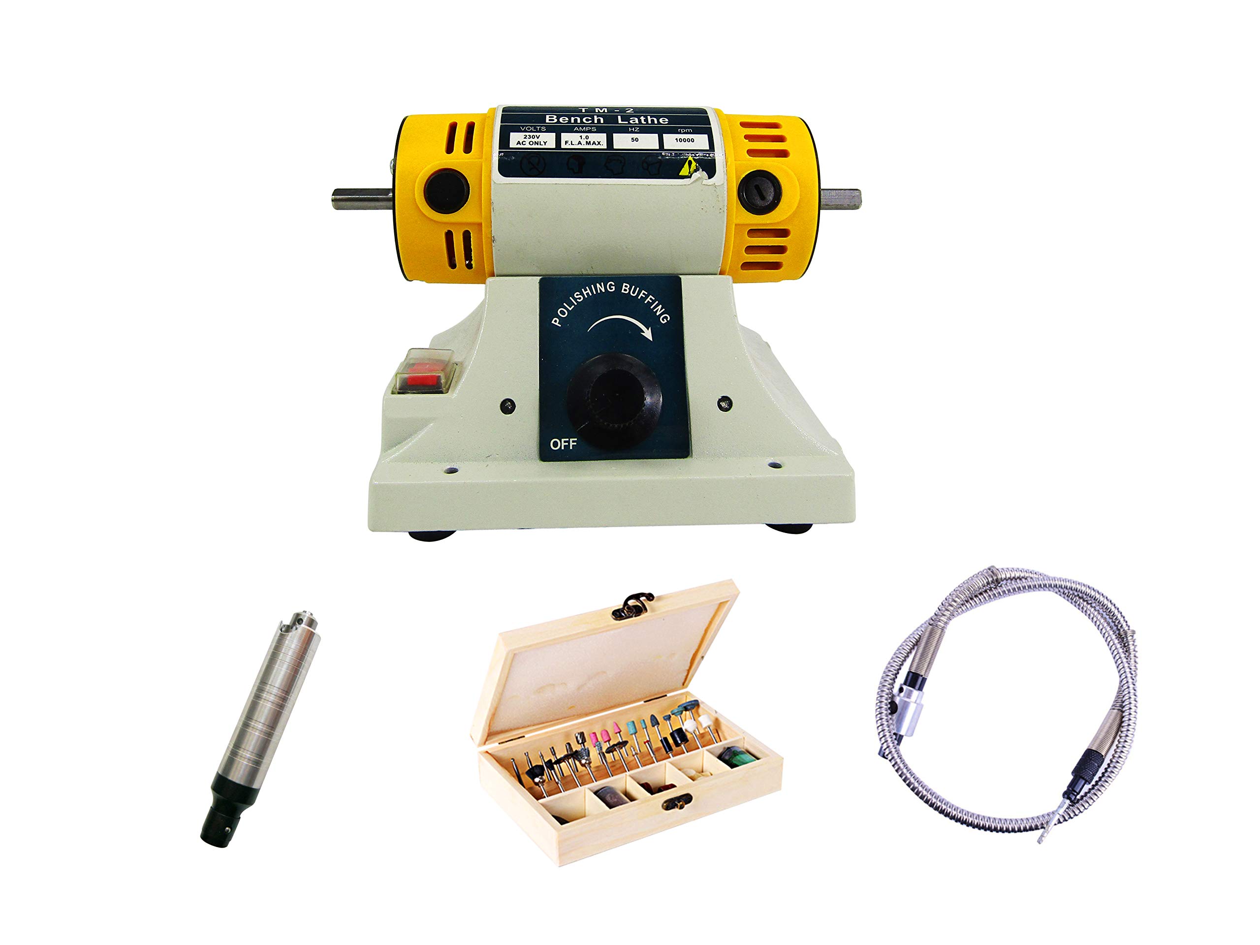 YUCHENGTECH 110V Electric Jade Grinding & Polishing Machine - Multi-Function Bench Grinder with Cutting Wheel for Jewelry, Beeswax & Stone Carving - Complete Set with Host - Perfect for DIY Jewelry Making & Gemstone Polishing