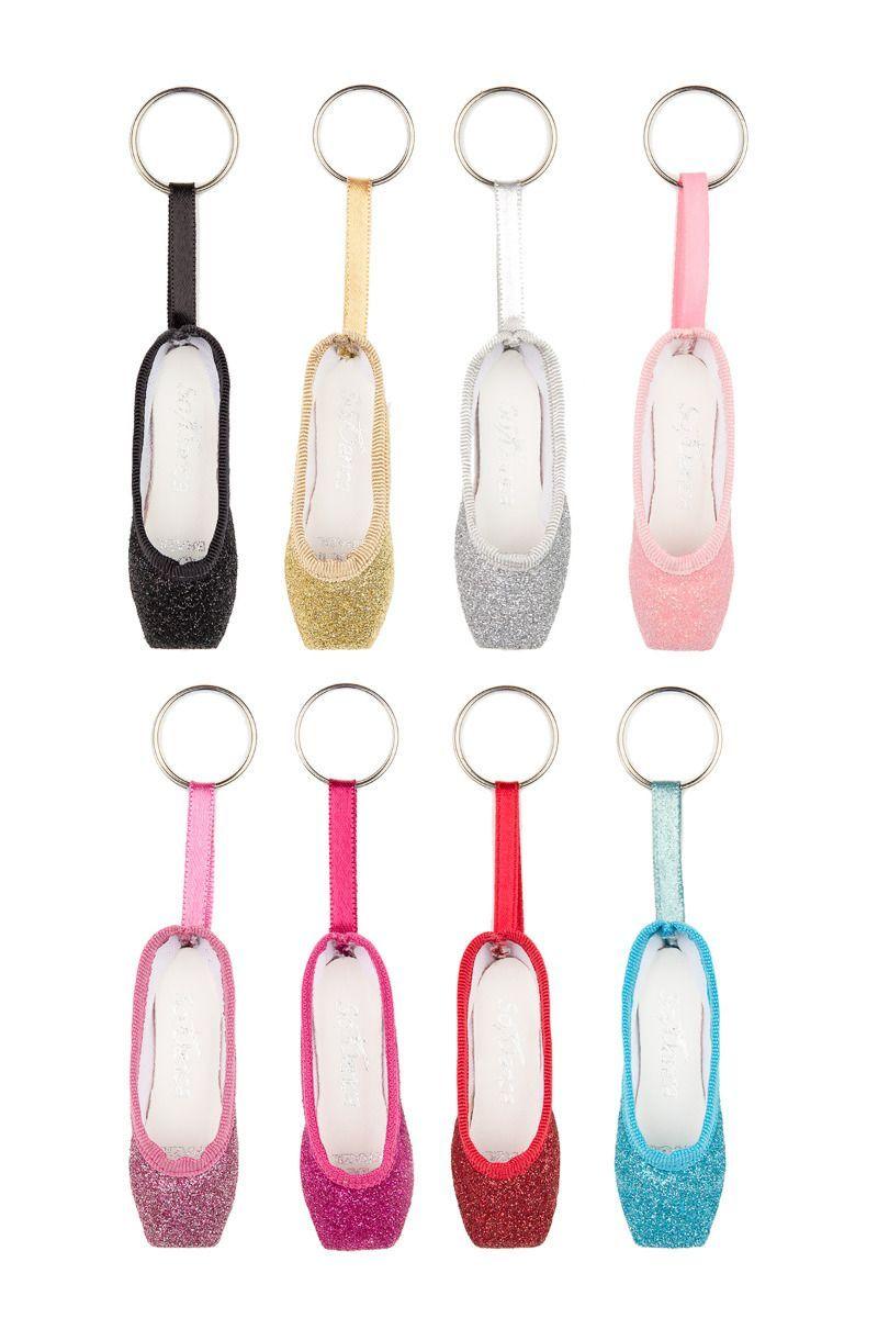Só Dança KC40G Glitter Pointe Shoe Keychain - Ballet Dance Gift for Dancers, Sparkly Shoe Charm for Dance Bags & Keys - Perfect for Ballet Lovers and Dance Recitals