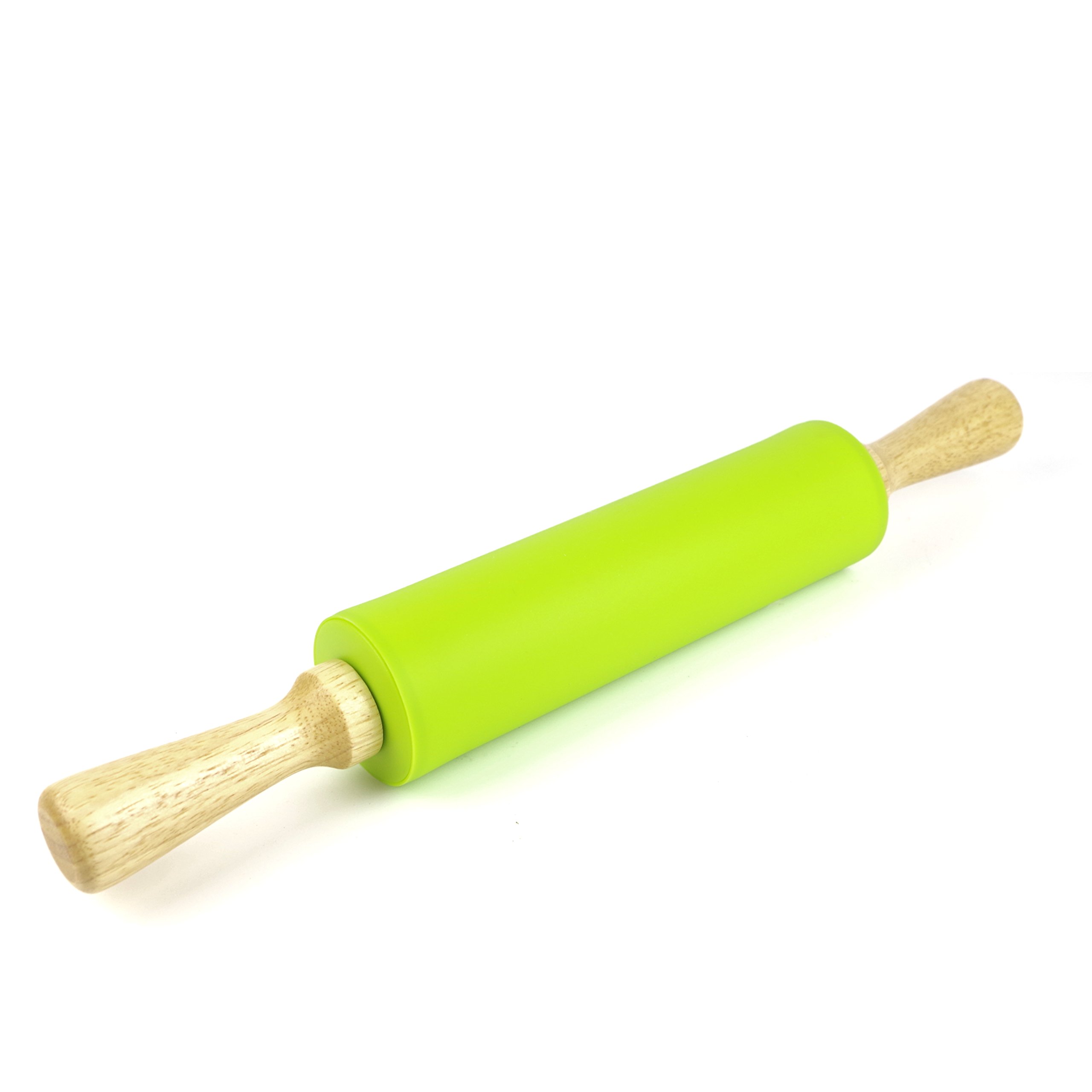 Non-Stick Silicone Rolling Pin with Wooden Handle - Perfect for Baking, Pastry Making, Dough Rolling - Ideal for Cookies, Pies, and Homemade Pasta
