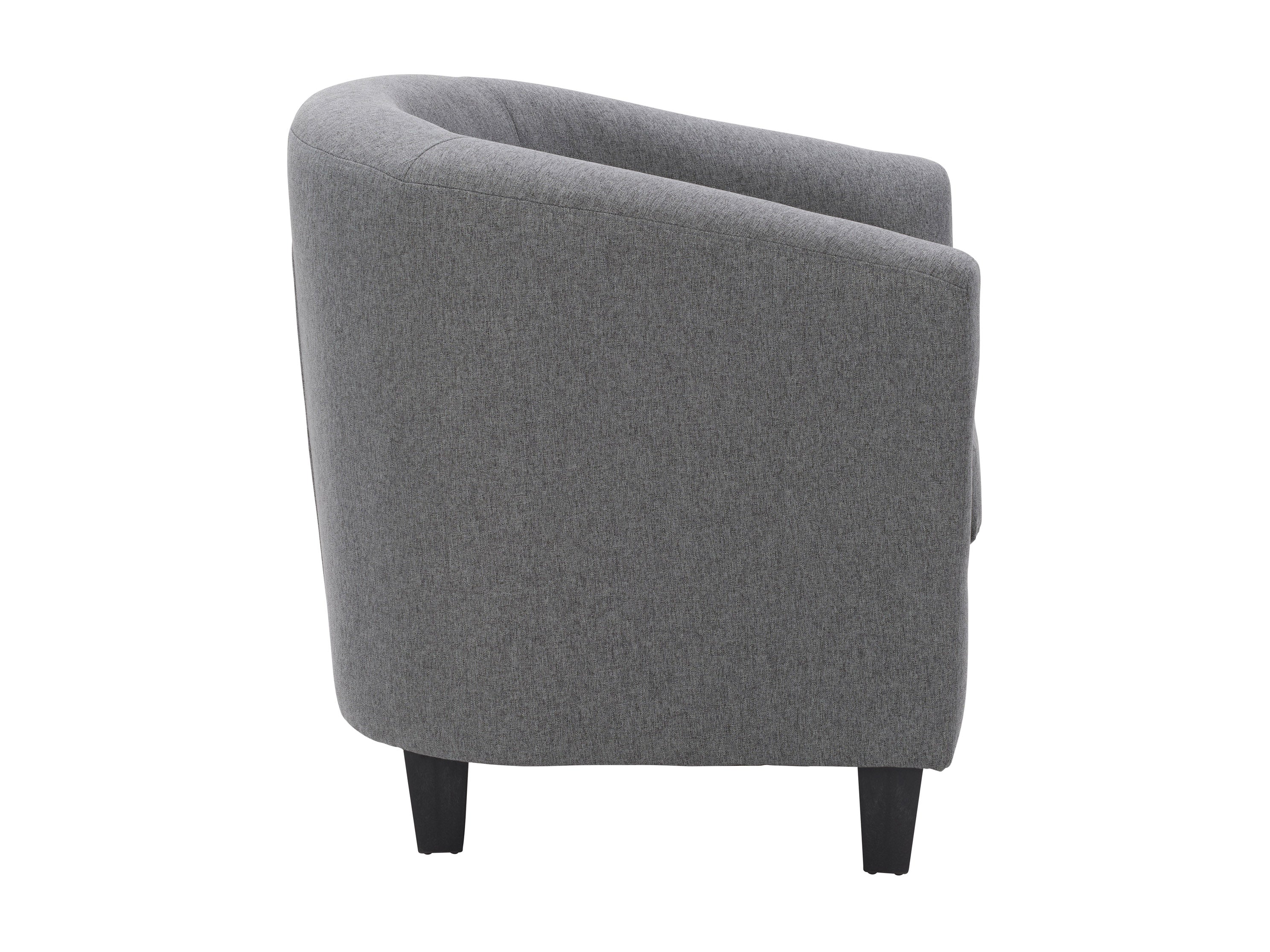 Elwood Tub Chair Grey - Modern Accent Chair for Living Room, Bedroom, or Office - Comfortable Upholstered Lounge Chair with Sturdy Wooden Legs
