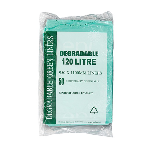 Biodegradable 120L Green Trash Bags for Contractors - Heavy Duty Compostable Garbage Liners for Construction Sites, Yard Waste & Home Use