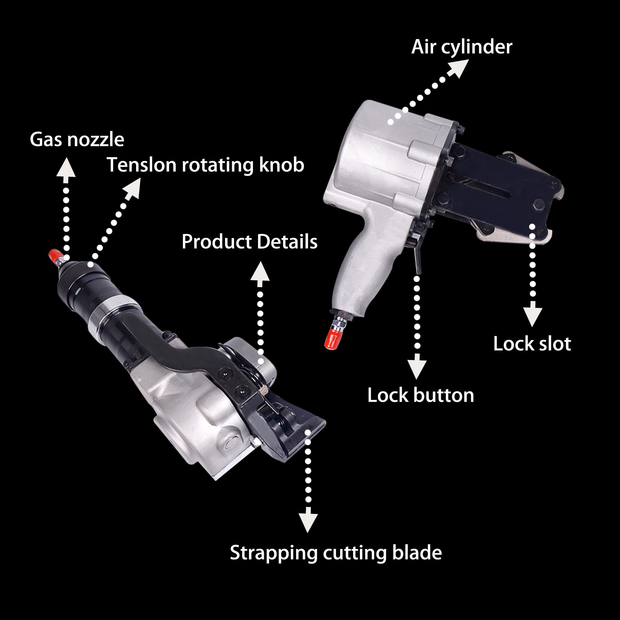 Pneumatic Metal Steel Strapping Tool Machine for 1.25