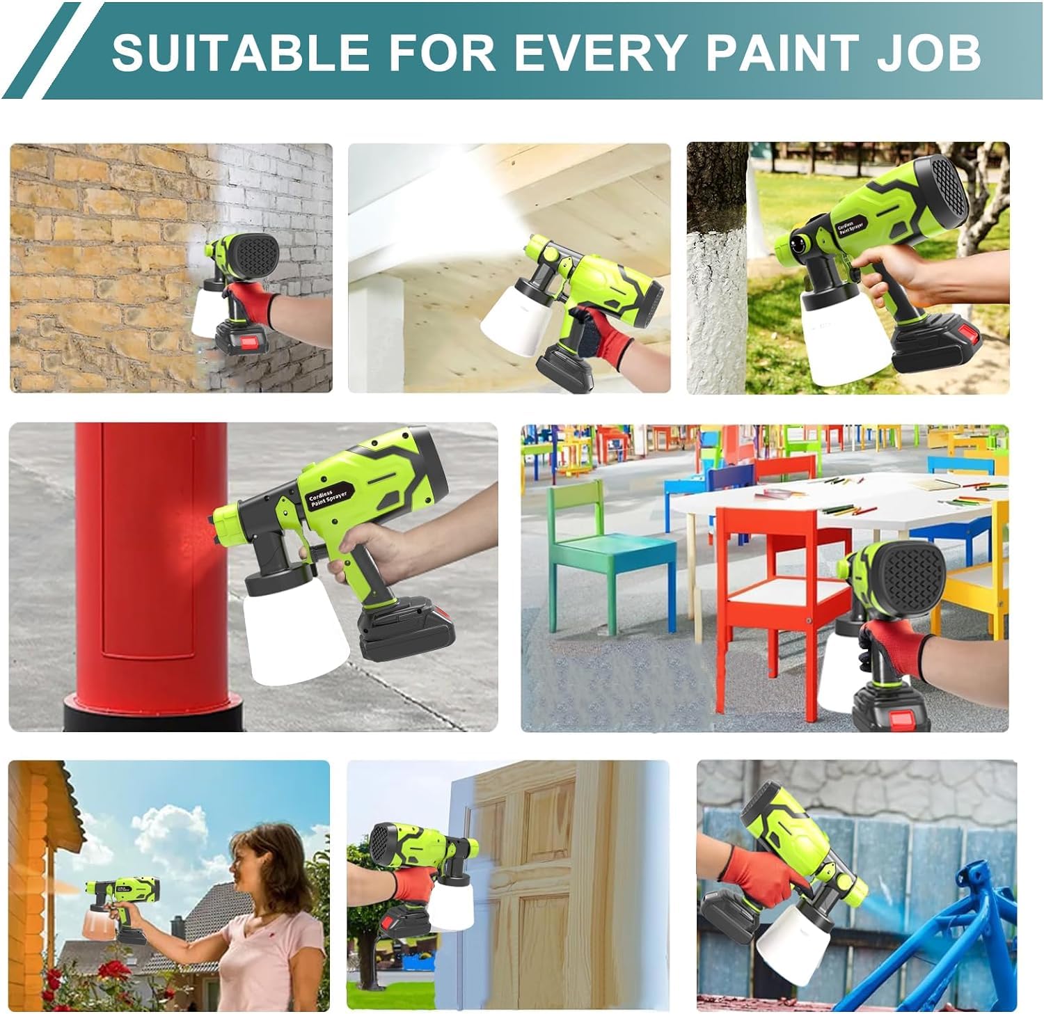 **Makita 18V Cordless Paint Sprayer - 600W Electric Spray Gun with 5 Copper Nozzles, 1000ml Container & 50 Paint Bags (Battery Not Included) - Perfect for House Painting, DIY Projects & Furniture Refinishing**