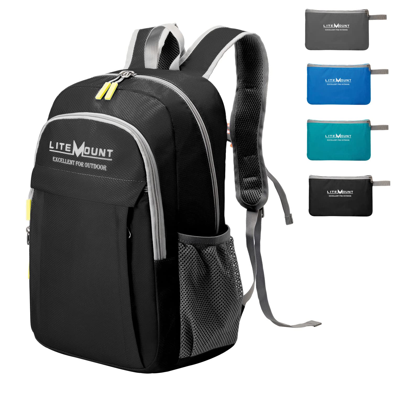 LITEMOUNT Lightweight Hiking Backpack - Waterproof Foldable Daypack with Multiple Pockets for Travel, Camping & Outdoor Adventures - Compact Packable Backpack for Women & Men