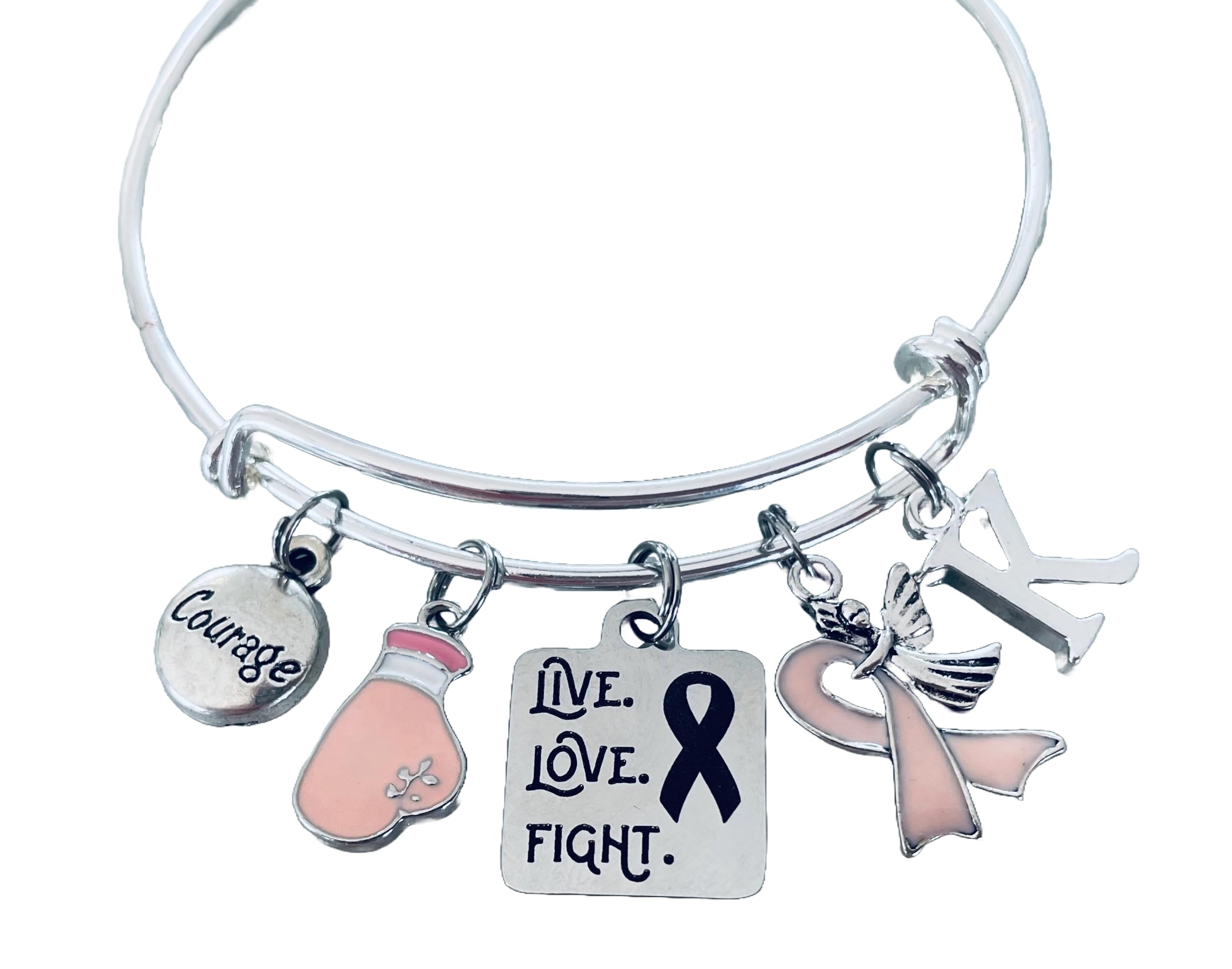 Pink Tourmaline Expandable Charm Bracelet for Breast Cancer Survivors - Silver Adjustable Bangle with Awareness Ribbon | Cleansing & Purifying Crystal Jewelry | Fearless Warrior Gift for Women | Perfect for Support Groups, Survivor Celebrations & Daily Wear