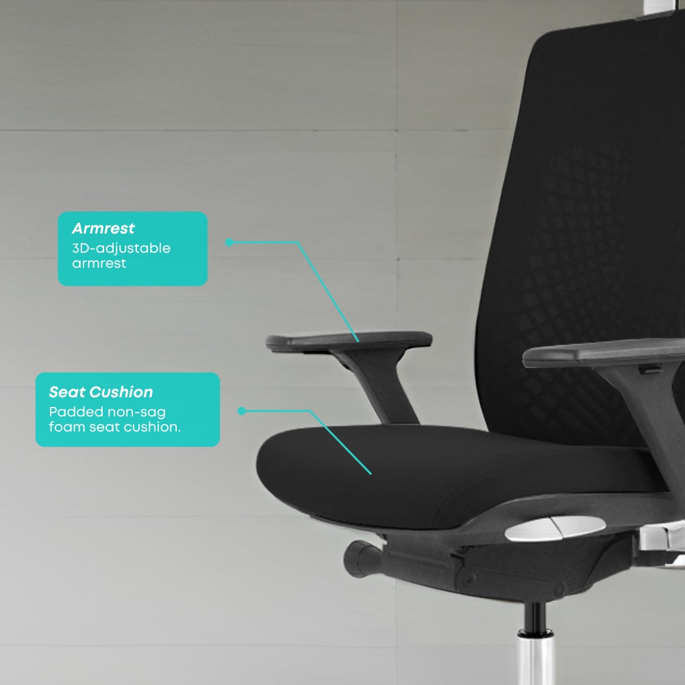Ergonomic High Back Office Chair with Lumbar Support - Adjustable Swivel Desk Chair for Home & Work, Perfect for Long Hours Sitting & Back Pain Relief