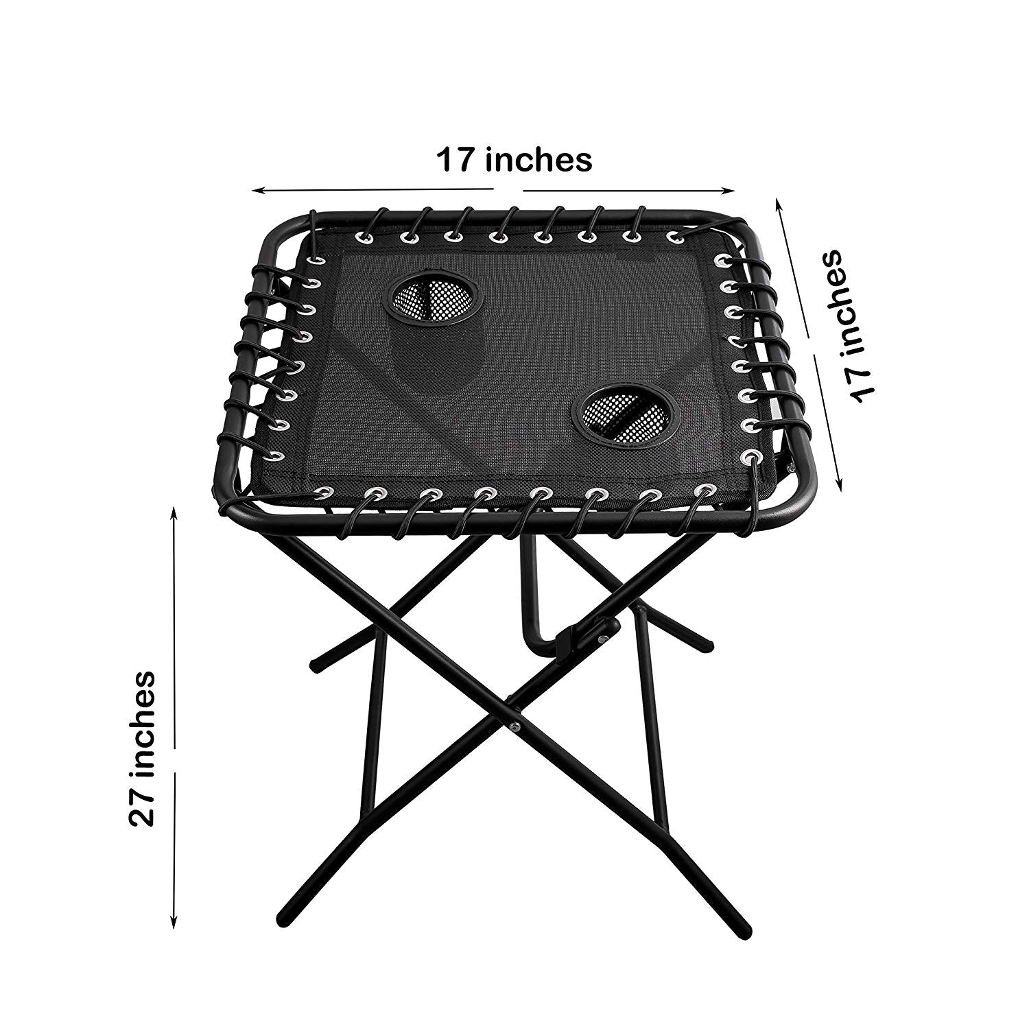 TechCare 2 Heavy Duty Adjustable Reclining Folding Chairs with Side Table - Durable Indoor Outdoor Use for Garden, Pool, Patio, Camping & Picnics