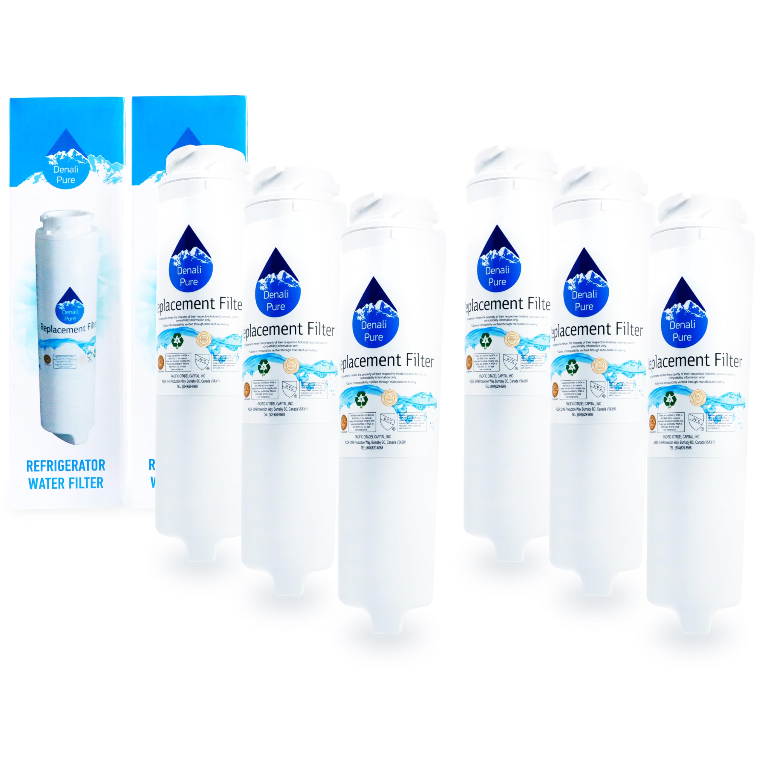 6-Pack GE GTS18SHSVRSS Refrigerator Water Filter Replacement - Compatible with GE GSWF Fridge Water Filter Cartridge | Pure Drinking Water for Home & Office Use