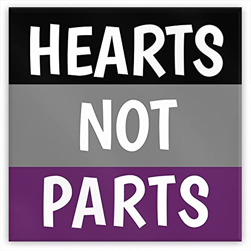 Asexual Pride Metal Fridge Magnet - Hearts NOT Parts LGBTQ+ Ally Decor for Lockers, Fridges & Office Spaces