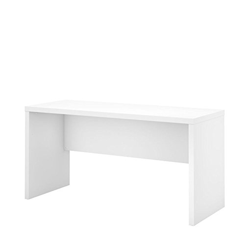 Scranton & Co 60W Pure White Credenza Desk - Modern Home Office Furniture for Small Spaces, Living Room & Bedroom Storage