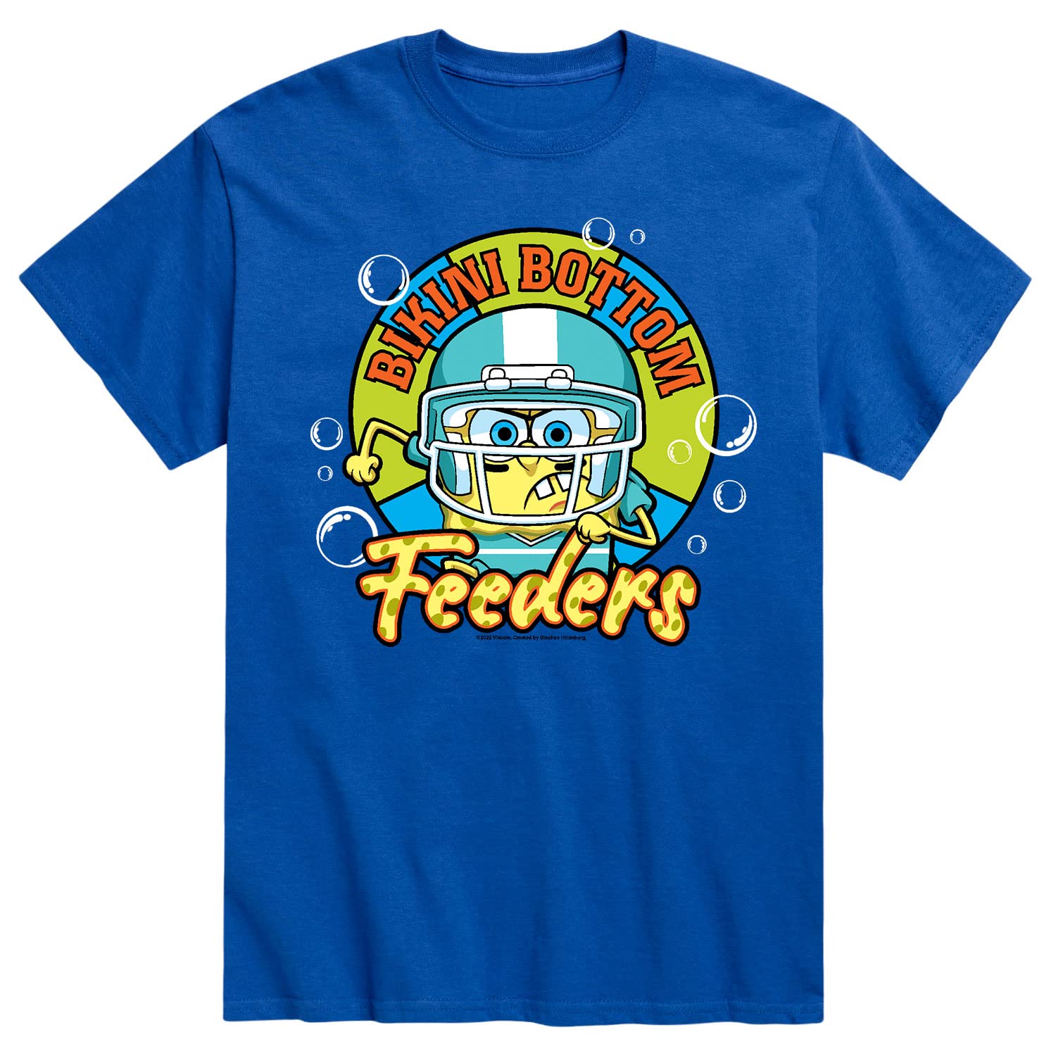 HYBRID APPAREL Spongebob Squarepants Bubble Bowl Super Band Men's Short Sleeve Graphic Tee - Cartoon Character T-Shirt for Casual Wear & Fan Gifts