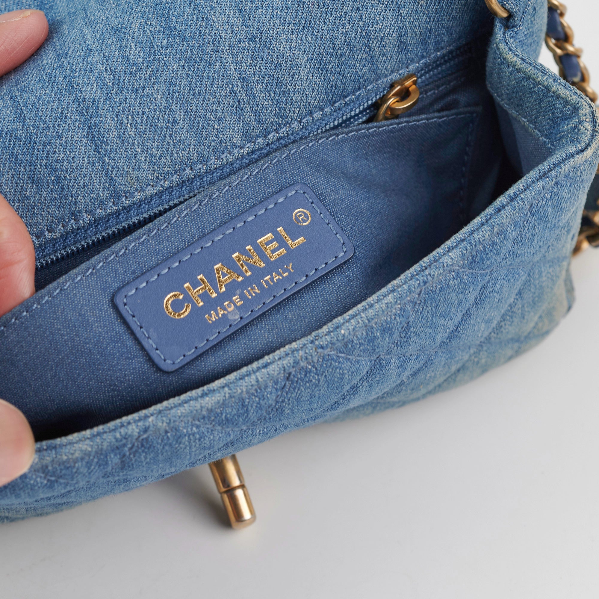 Chanel Denim Pearl Crush Mini Rectangle Flap Bag - Luxury Designer Crossbody Bag for Women | Perfect for Parties, Date Nights & Special Occasions