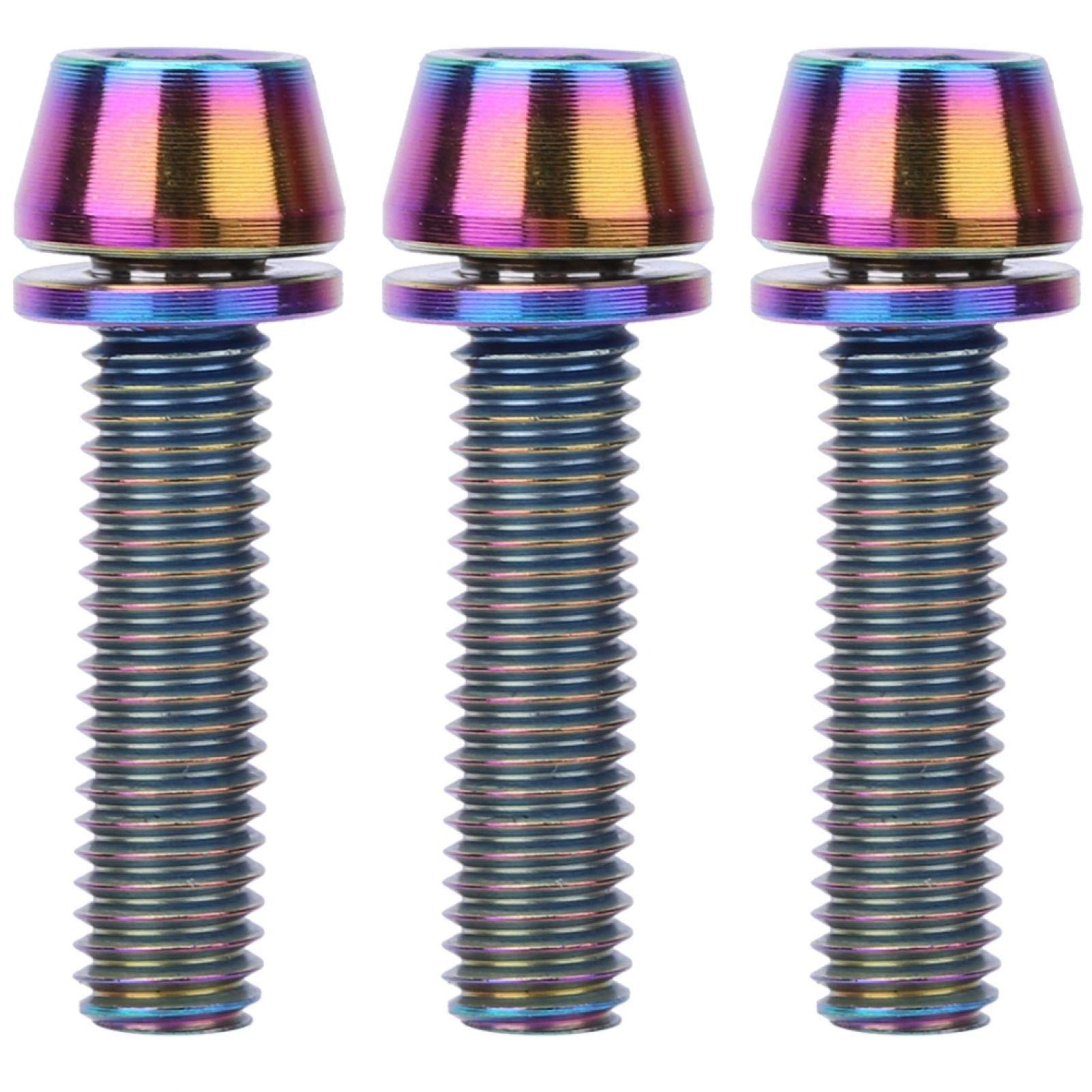 Cyrank 3PCS M5 Bike Stem Screws - Hex Tapered Bolts for Road Bike Handlebar Steering - Durable Bike Parts with Spacer - Perfect for Bike Maintenance & Repair, Cycling Accessories Upgrade