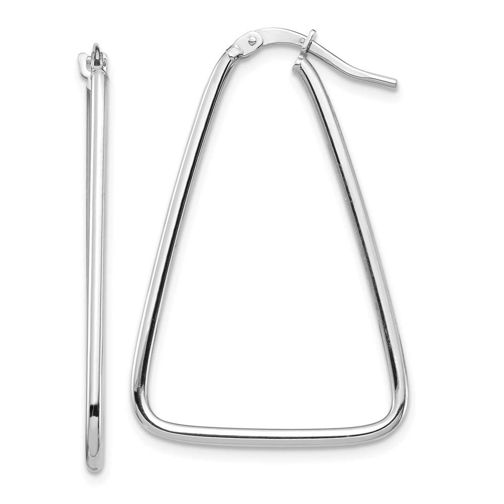 14K Yellow Gold 1.5mm Polished Triangle Dangle Hoop Earrings for Women - Minimalist Geometric Jewelry for Everyday Wear, Parties & Special Occasions