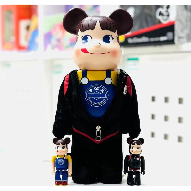 Bearbrick POTR Peko Milky 400% & 100% 3PCS Be@rbrick 2024 Limited Edition Collectible Figures - Perfect for Anime Fans, Home Decor, and Rare Toy Collections