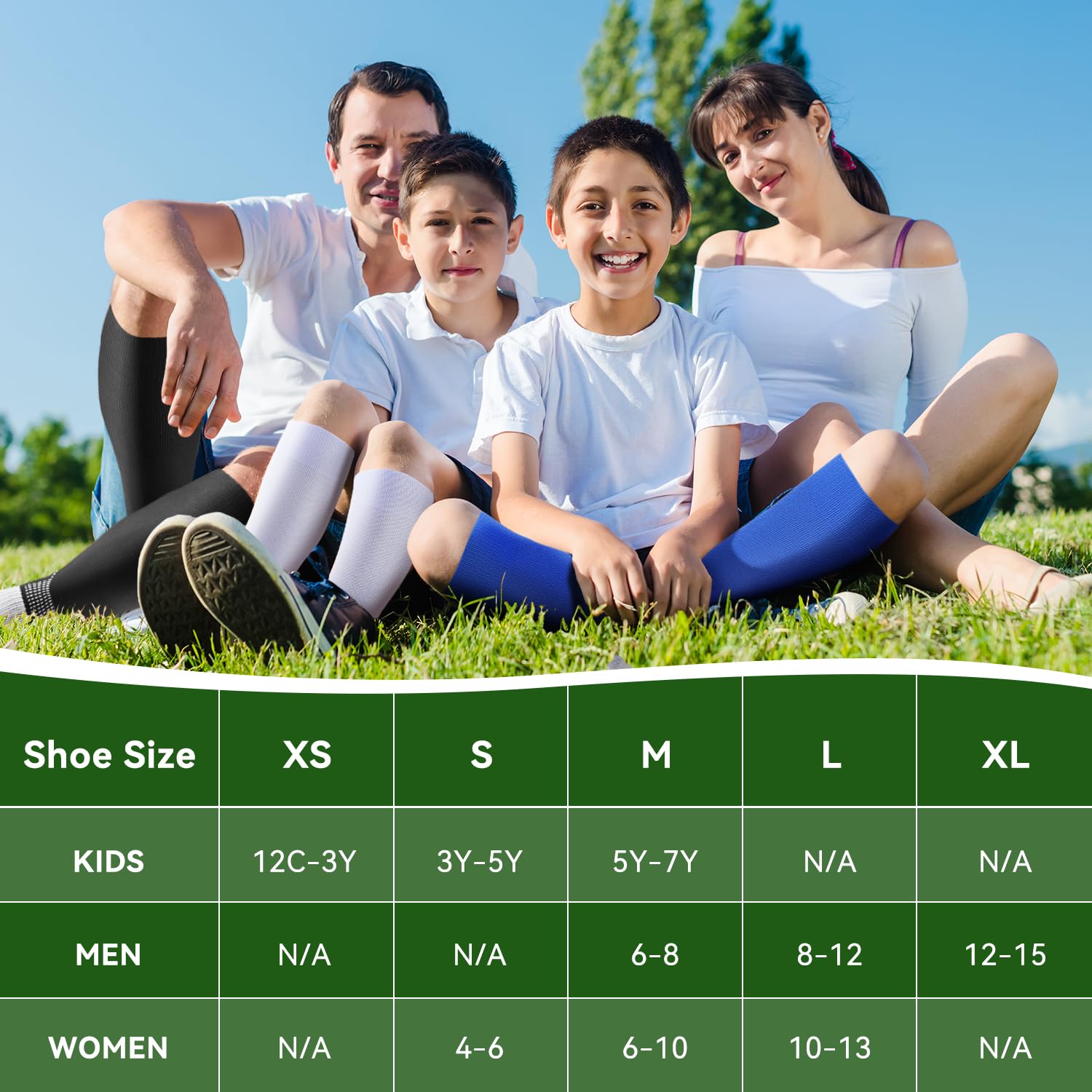 IRAMY Compression Soccer Socks - Ankle Support, Coolmax Moisture Wicking, Anti-Slip Grip for Football, Baseball & Softball (1/2/3 Pack) - Perfect for Training, Games & Sports Recovery