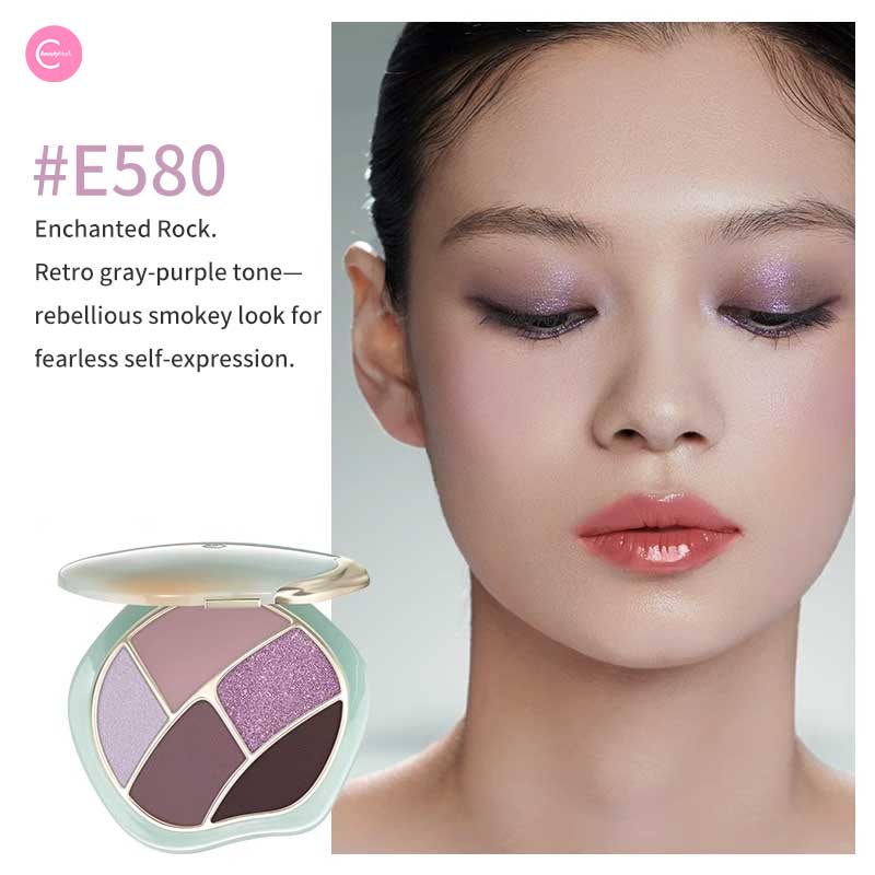 TIMAGE Waves of Elegance 5-Color Eyeshadow Palette - Highly Pigmented, Long-Lasting Makeup for Day & Night Looks - Perfect for Parties, Weddings & Everyday Wear
