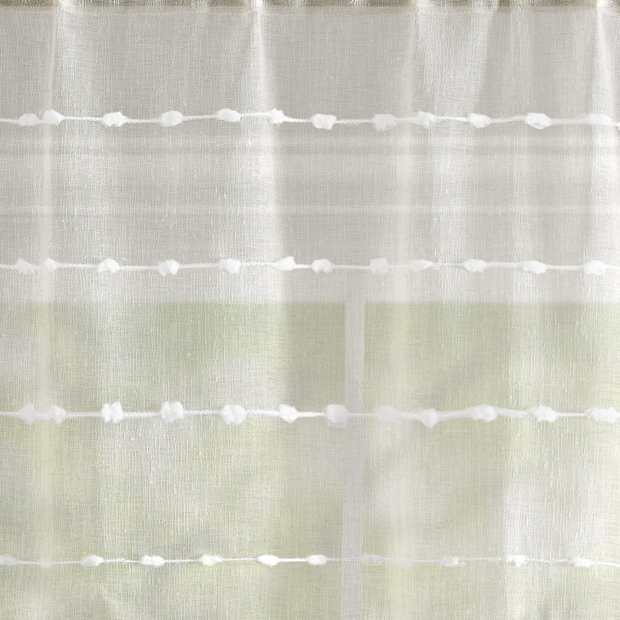 Farmhouse Style Textured Sheer Window Valance - Rustic Curtain Top for Living Room, Bedroom & Kitchen Decor