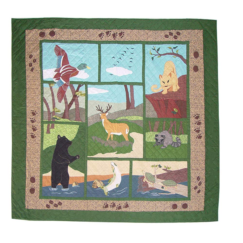 Wilderness Queen Quilt Set - 100% Cotton Reversible Comforter with Matching Shams | Handmade All-Season Bedding for Cozy Cabin Retreats & Rustic Home Decor