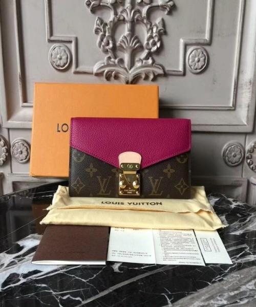Authentic LV Pallas Wallet Monogram Canvas Grape - Luxury Designer Women's Wallet for Everyday Use & Special Occasions
