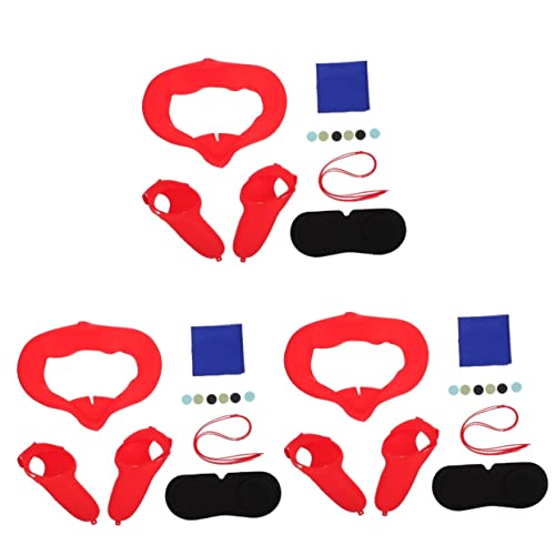 UKCOCO 3-Pack VR Controller Grips - Touch Handle Covers & Glasses Protector for Oculus Quest 2, Rift S, Valve Index - Anti-Slip Grip Enhancer for Gaming, Fitness & Virtual Reality Experiences