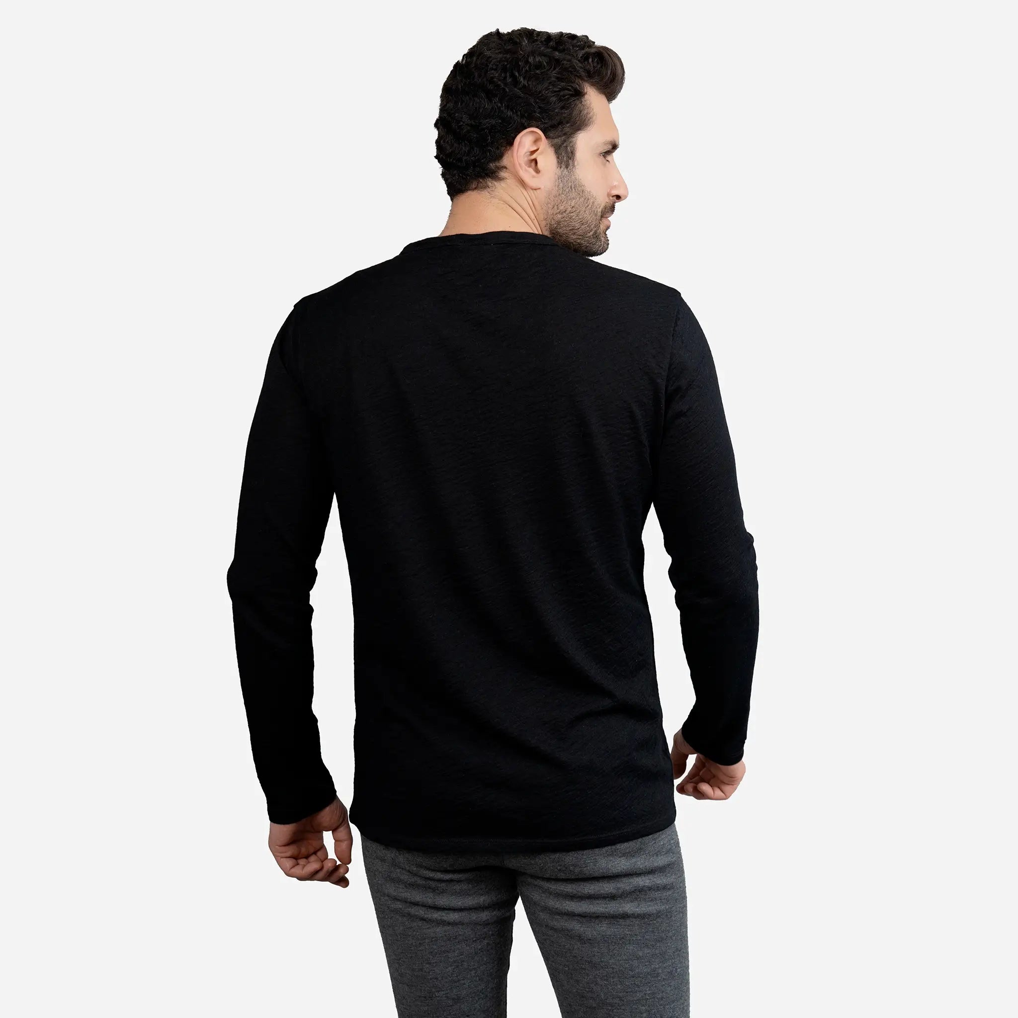 Premium Men's Alpaca Wool Long Sleeve T-Shirt - Ultra Soft 110 Featherweight Thermal Base Layer for Hiking, Camping & Winter Outdoor Activities