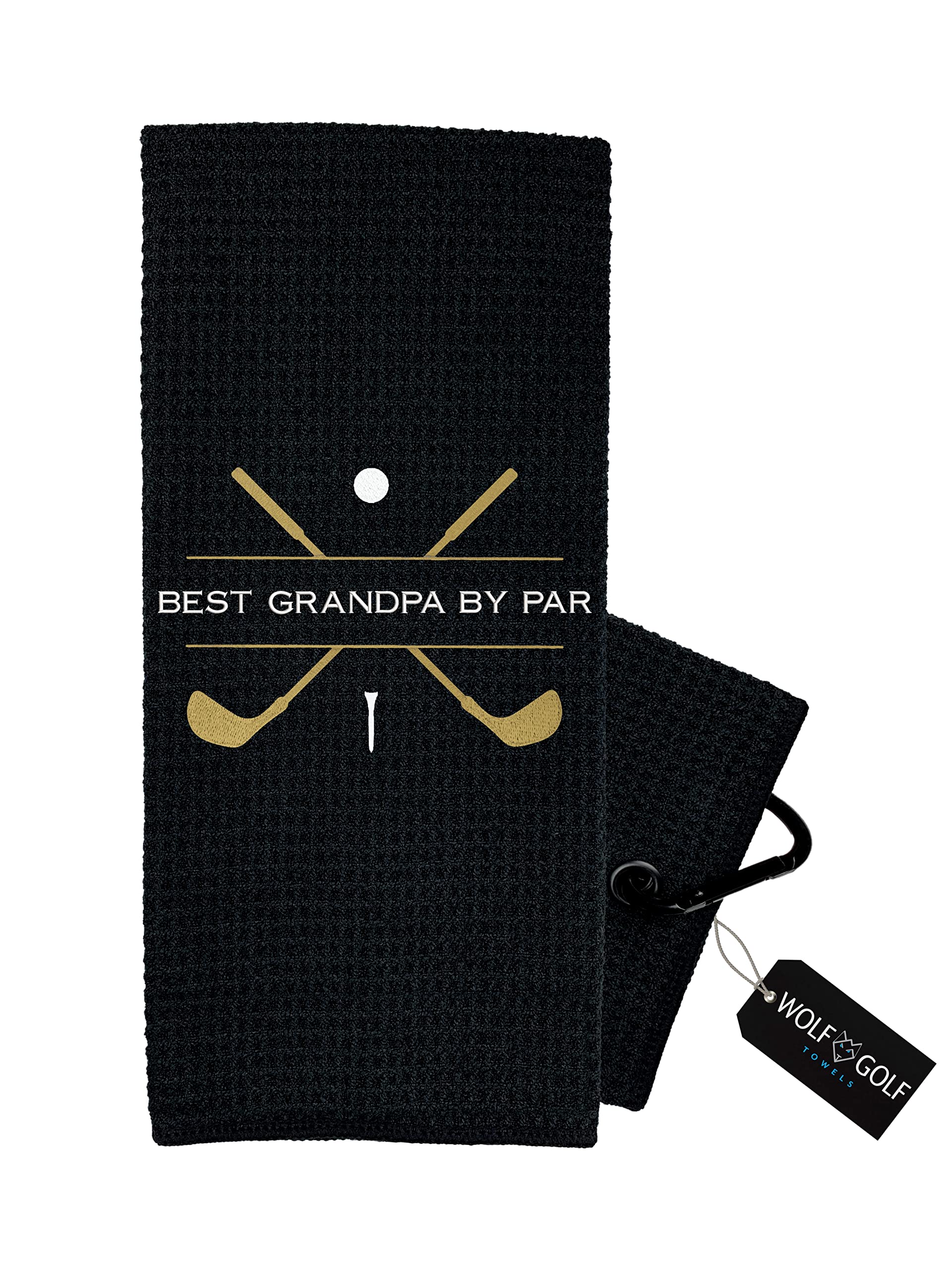 Wolf Golf Towels | Best Embroidered Funny Golf Towel for Men | Premium Golf Accessories & Unique Golf Gifts | Perfect for Grandpa & Golf Enthusiasts | Ideal for Course Play, Practice & Golf Tournaments