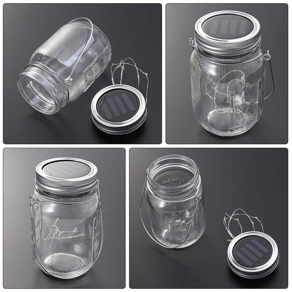 OSALADI 3-Pack Solar Mason Jar Lights - Waterproof Outdoor Solar Lanterns for Garden, Patio, Pathway & Yard Decor - Perfect for Romantic Nights, Wedding Decor & Backyard Ambience