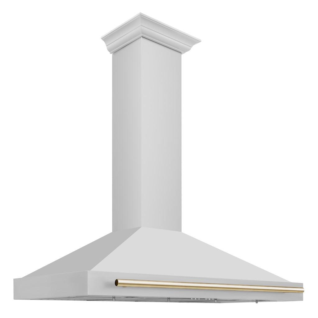ZLINE KB4STZ G Autograph Edition Convertible Stainless Steel Range Hood with Polished Gold Accents - Professional Kitchen Ventilation for Modern Homes