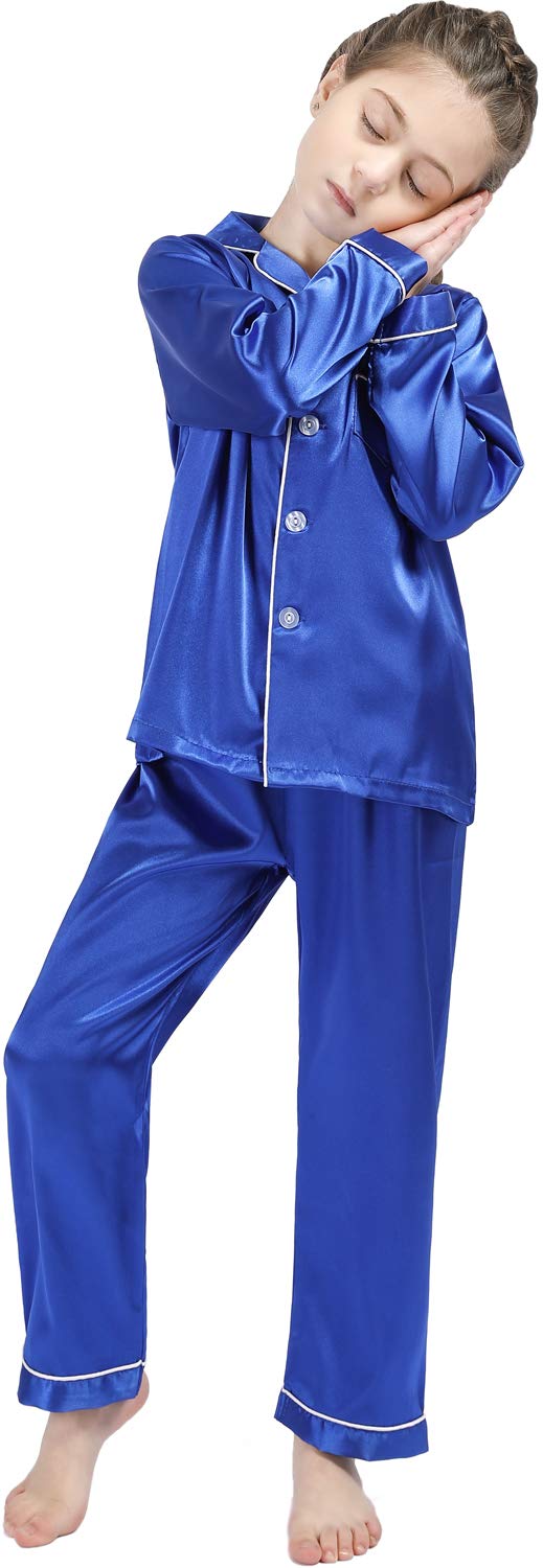 Kids Silk Satin Pajama Set - Long Sleeve Sleepwear for Girls & Boys | Cozy Bedtime & Lounging
