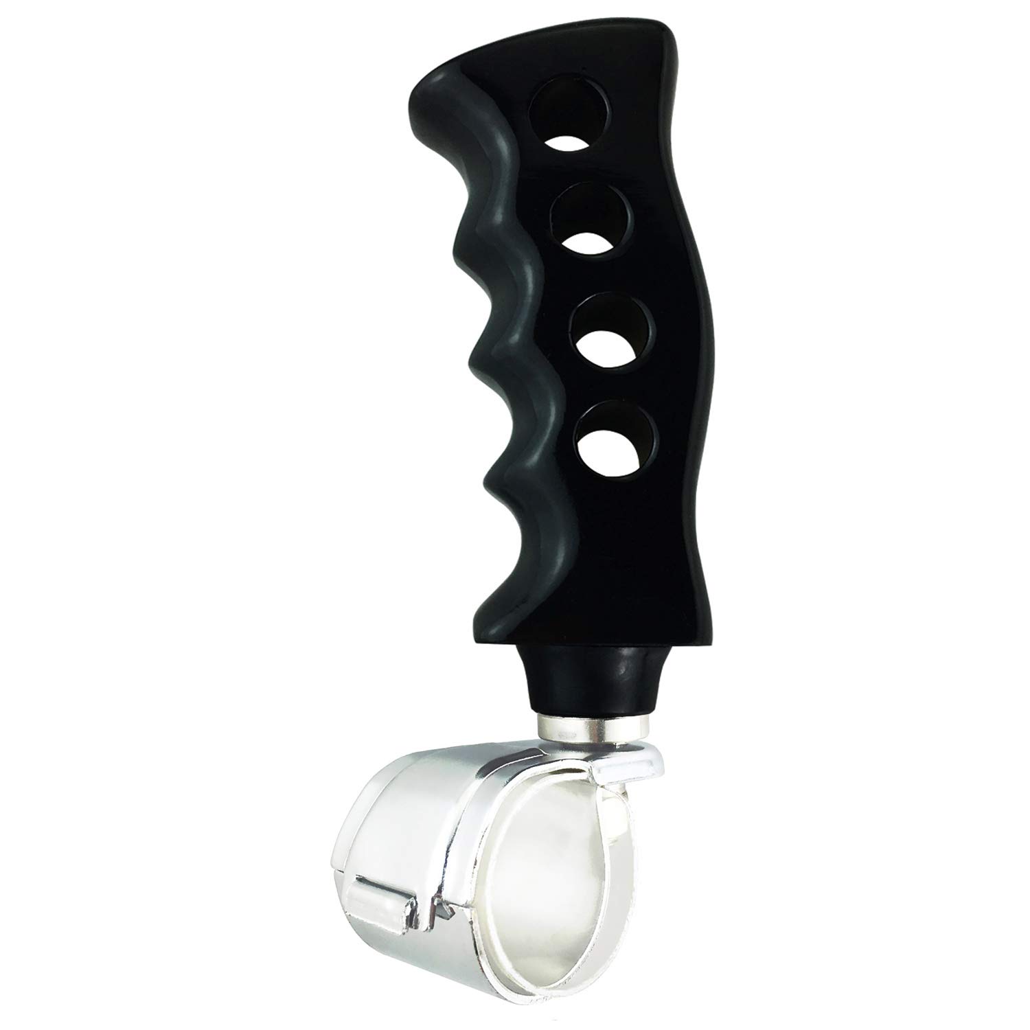 Black Suicide Spinner Steering Wheel Knob - Unique Shape Ergonomic Handle for Easy Vehicle Control | Perfect for Off-Roading, Trucking & Car Enthusiasts