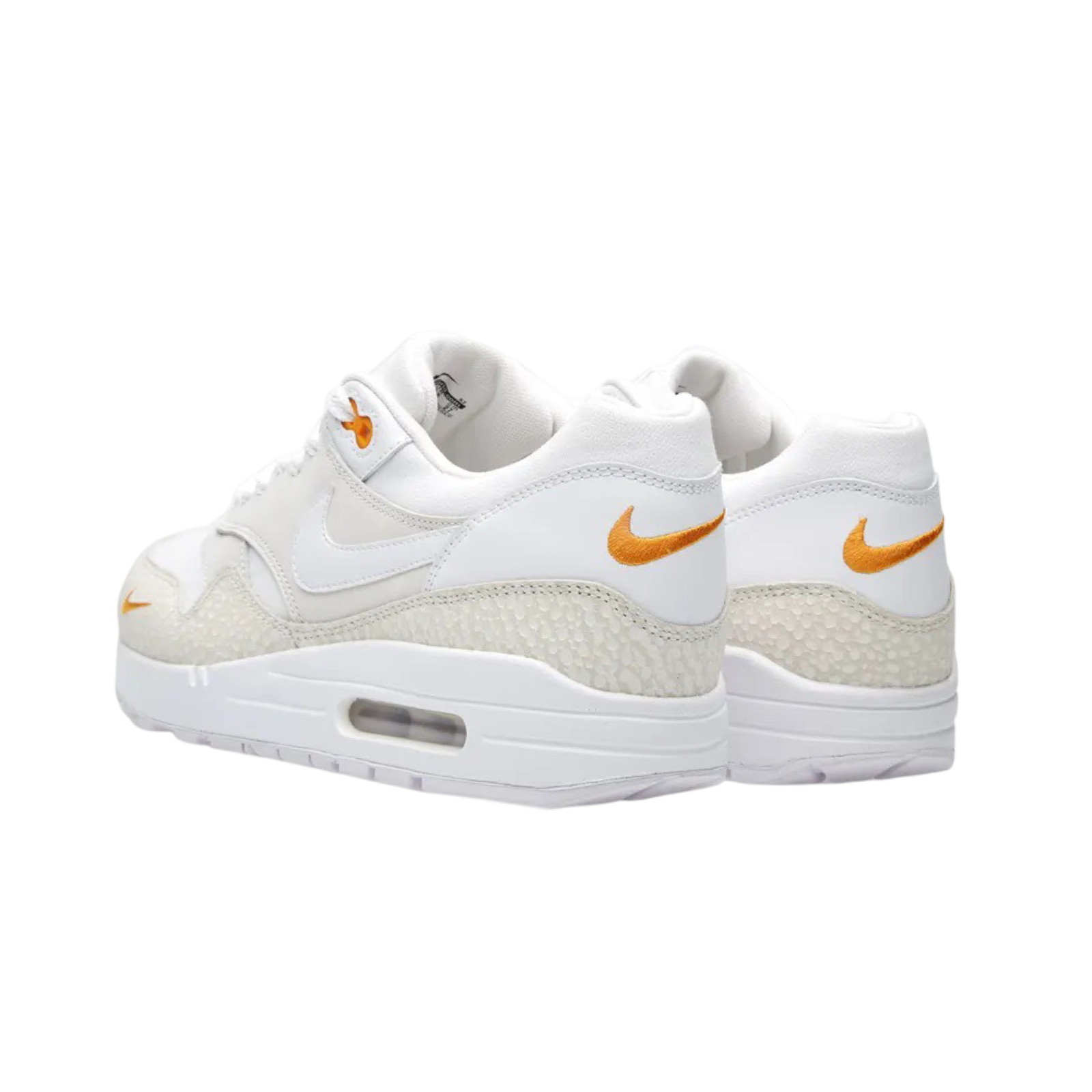 Nike Air Max 1 Men's Running Shoes - White Kumquat Colorway | Lightweight Cushioned Sneakers for Jogging, Gym Workouts & Casual Wear