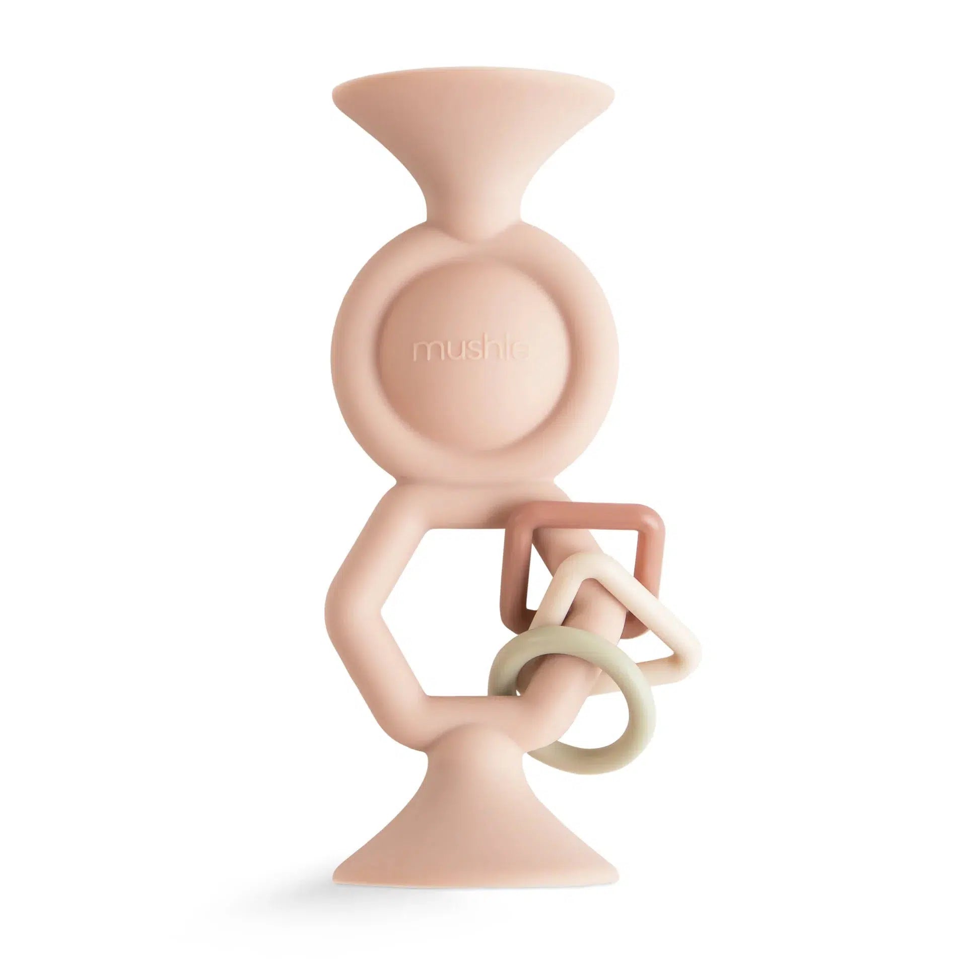 Mushie HexaPop Suction Toy for Babies - Soft Silicone Teething Toy with Strong Suction Cup, BPA-Free Sensory Toy for Infants & Toddlers (Blush) - Perfect for High Chair, Stroller & Playtime