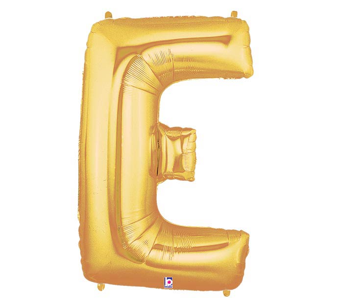 Gold Foil Letter E Balloon - Large 18 Inch Alphabet Balloons for Birthday Parties, Baby Showers, Graduation Decorations & Photo Backdrops