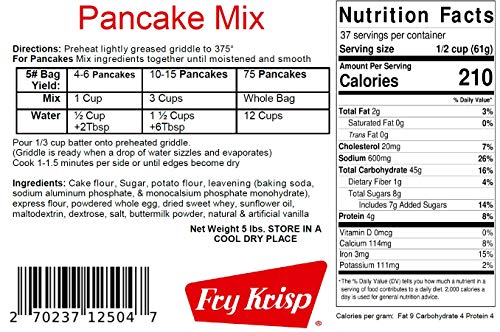 Best Pancake Mix - 5 lb Bulk Bag for Fluffy Homemade Pancakes | Quick & Easy Breakfast, Brunch, or Dessert | Perfect for Families, Restaurants, and Cafes