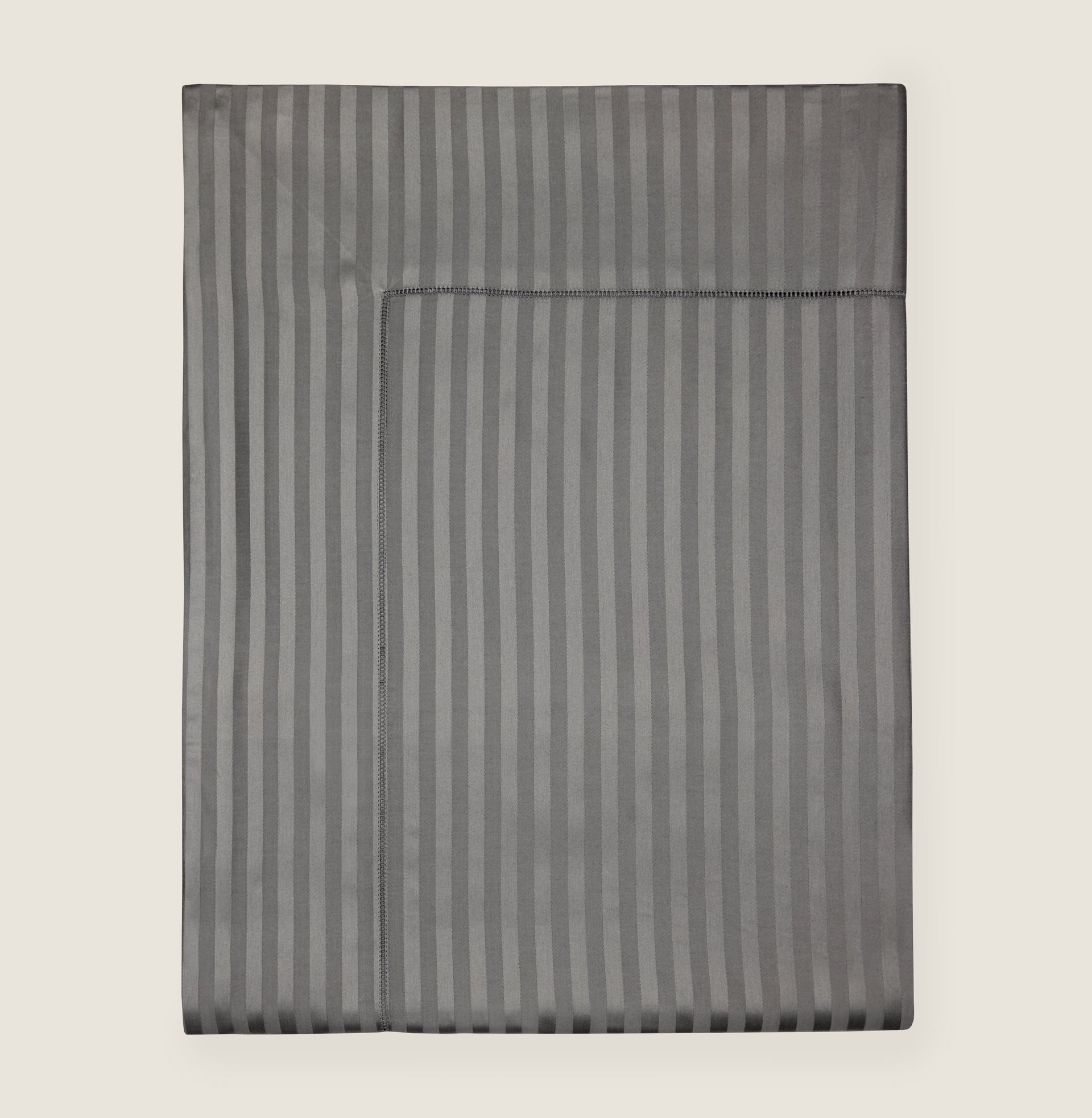 Raso Rigato Flat Sheet - Luxury 100% Cotton Bed Sheet Set for Comfortable Sleep - Perfect for Home, Hotel, and Airbnb Use