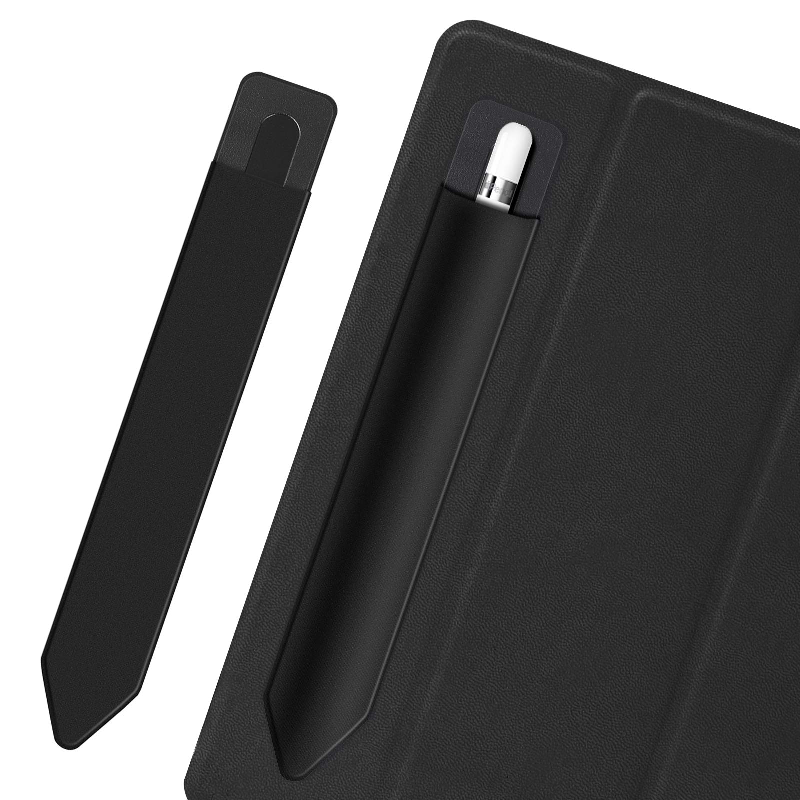 2 Pack Adhesive Pencil Holder for Apple Pencil 1st & 2nd Generation - Compatible with iPad 9th/8th Gen, Tablet Stylus & Surface Pen - Secure & Convenient Stylus Storage (Black) | Perfect for Office, School & Travel Use