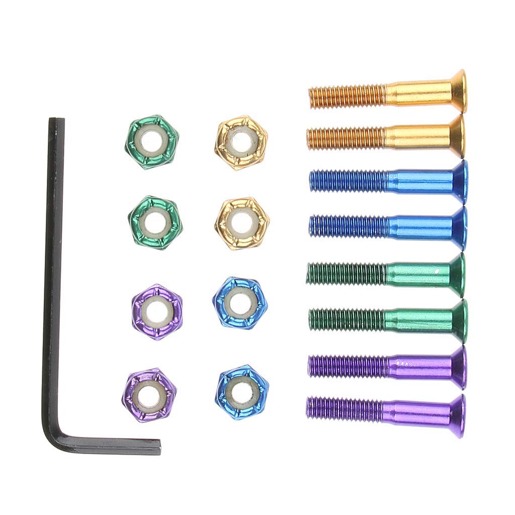 8pcs Replacement Skateboard Truck Hardware Set - Stainless Steel Screws, Bolts & Nuts (29mm) - Perfect for Skateboard Maintenance & DIY Repairs