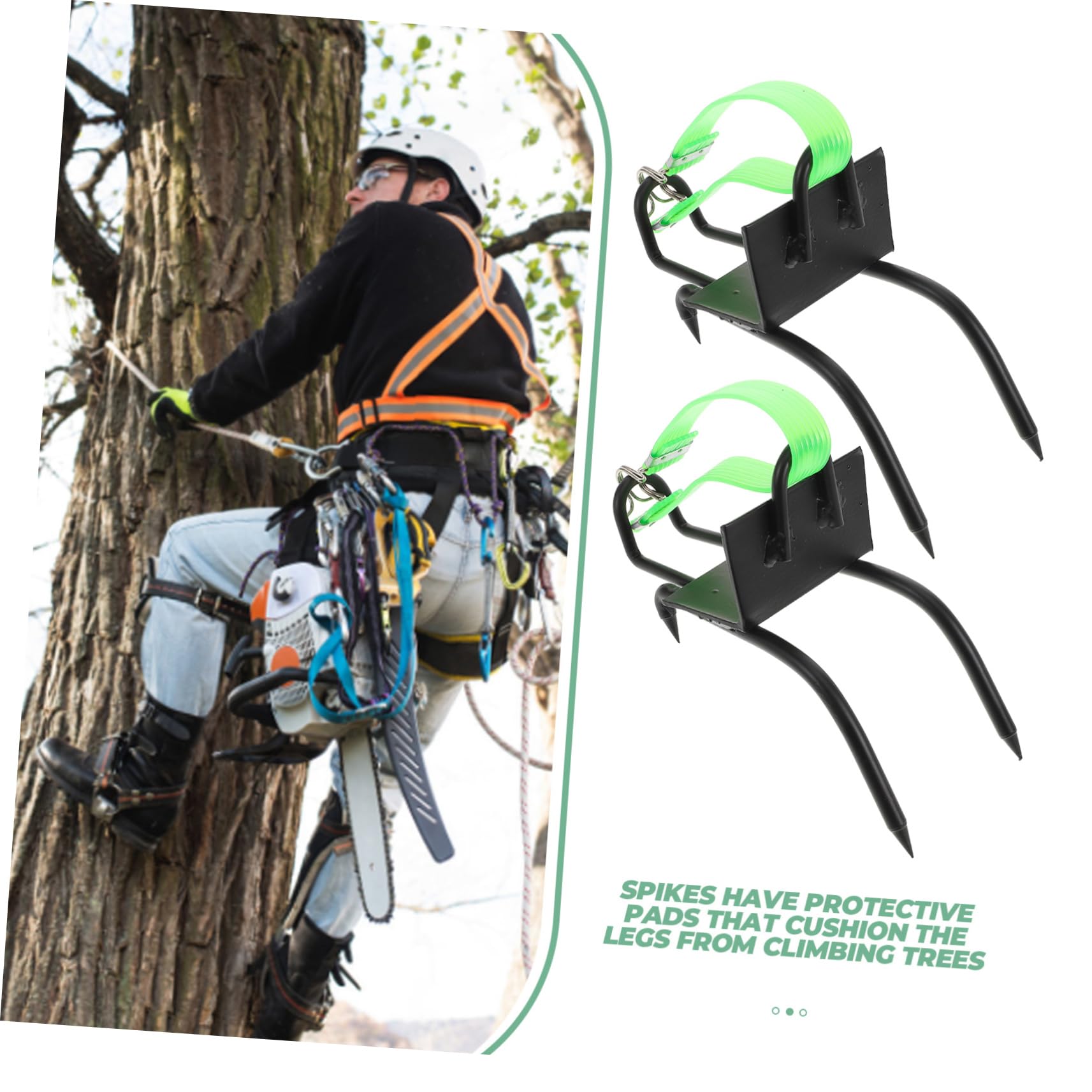 SUPVOX Professional Tree Climbing Spikes for Arborists & Electricians - Heavy Duty Steel Climbing Gear with Comfortable Straps - Perfect for Tree Trimming, Utility Work & Outdoor Climbing