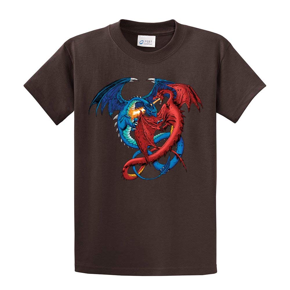 Red and Blue Dragon Figurine - Epic Fantasy Battle Scene Collectible for D&D, Tabletop RPG, and Home Decor