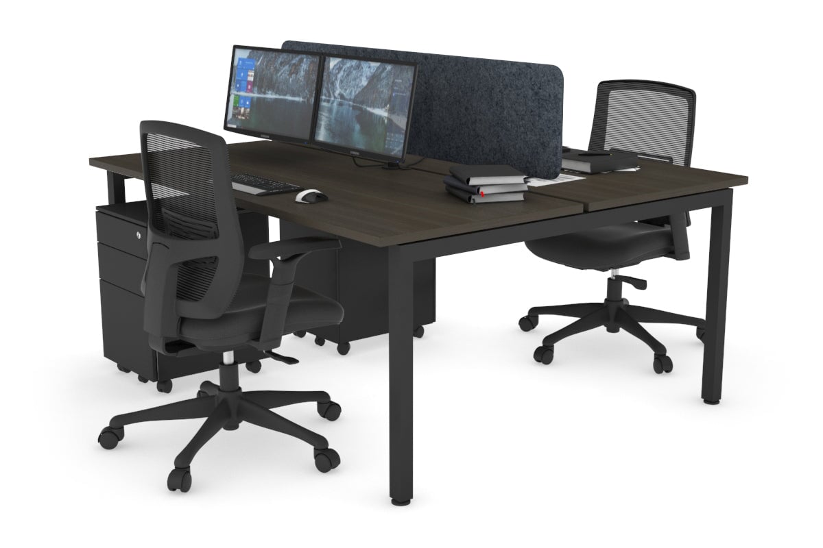 Quadro Square Legs 2 Person Office Workstation Desk [1400L x 700W] - Perfect for Collaborative Workspaces & Home Offices