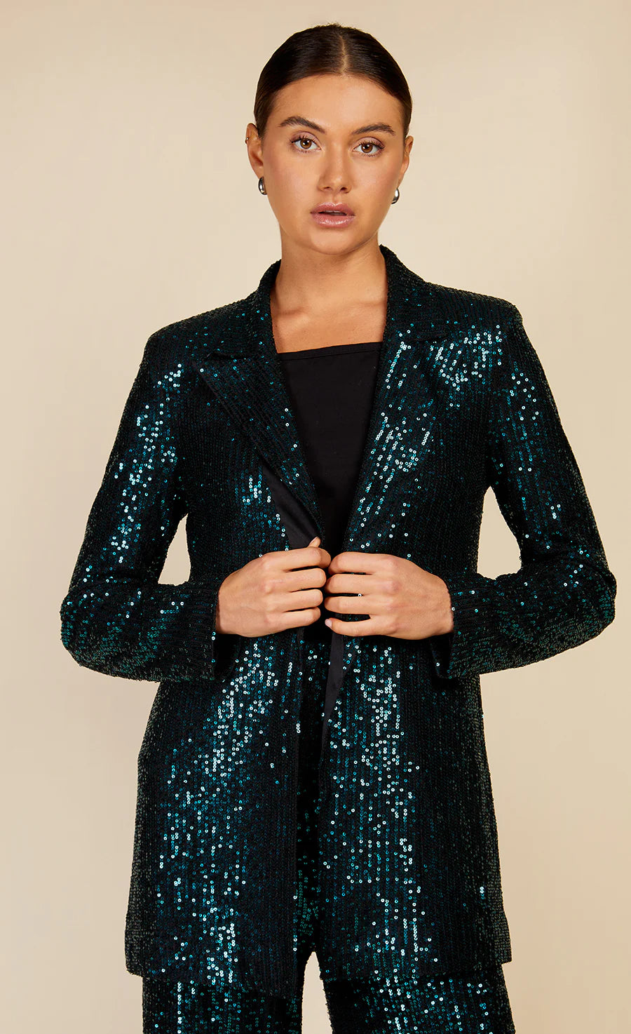 BONNIE SEQUIN BLAZER Jacket for Women - Green Sparkle Party Blazer - Perfect for Evening Events, Weddings & Night Out Outfits
