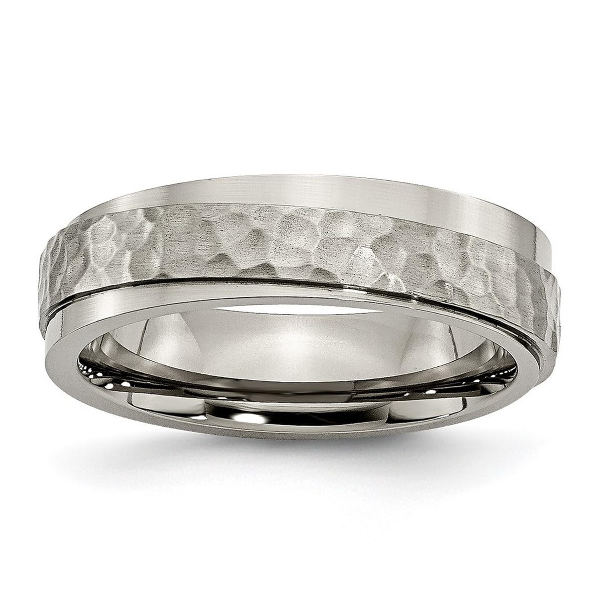 Titanium Hammered & Polished Band Ring for Women & Men - Durable Wedding, Engagement & Fashion Jewelry - Multiple Sizes & Widths (2mm-8mm) - Perfect for Everyday Wear, Gifts & Special Occasions