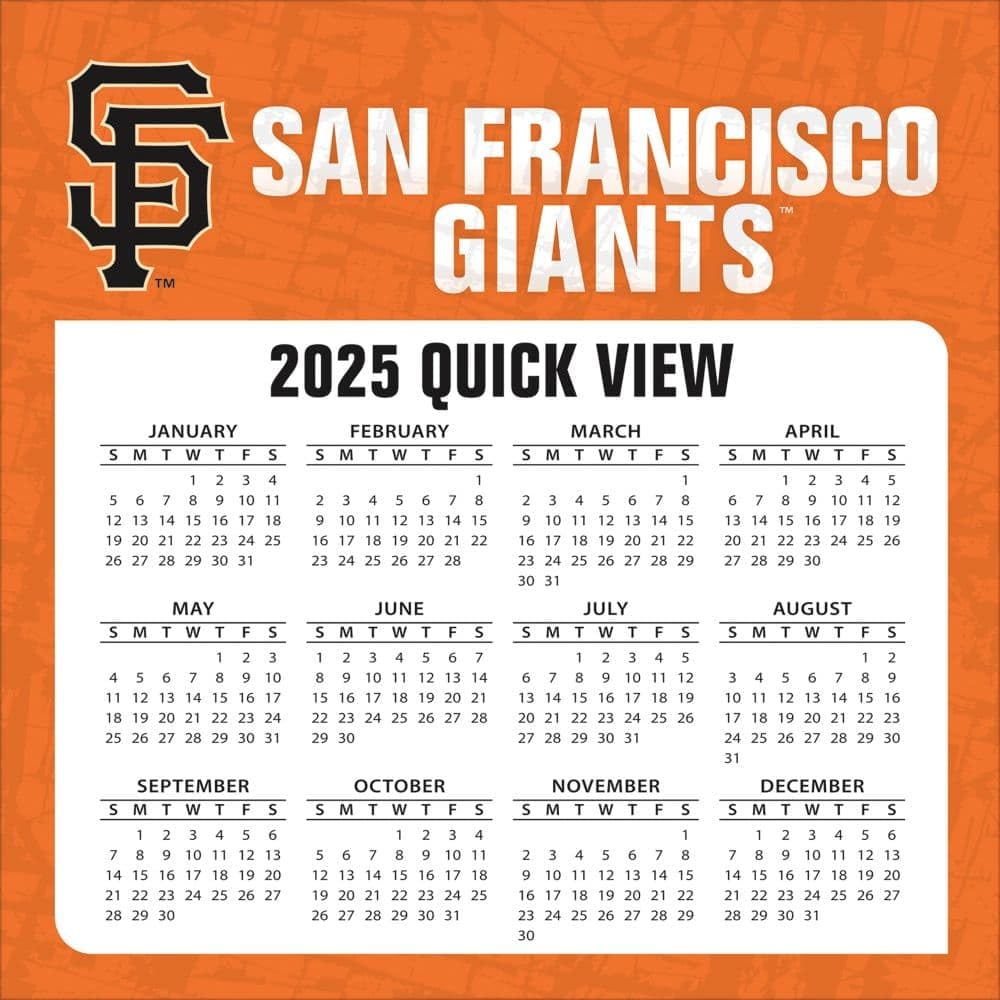 2025 MLB San Francisco Giants Wall Calendar - Official Licensed Giants Baseball Schedule Planner - Perfect for Office, Home, or Gift for Baseball Fans