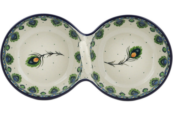 10-Piece Condiment Dish Set with Peacock Feather Design - Perfect for Sauces, Dips, and Spices at Parties, BBQs, and Dining Tables