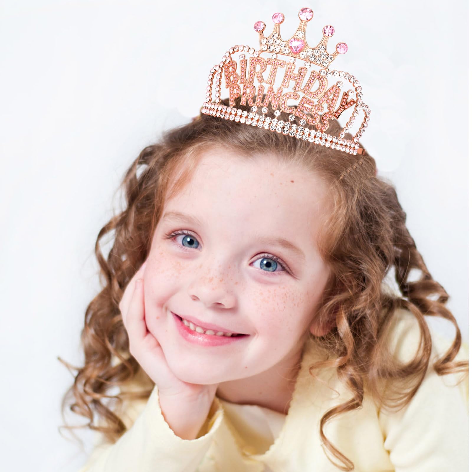 CIEHER Rose Gold & Pink Birthday Crown for Girls & Women - Princess Tiara for Birthday Parties, Decorations & Gifts | Perfect for Birthday Celebrations, Photo Shoots & Special Occasions